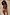 Thumbnail for Rio Mini Maeva Skirt in a tropical papaya and citrus print with a delicate brown lace trim, shown on a model.