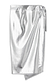 Silver metallic vegan leather Jaspre wrap midi skirt featuring an adjustable side tie fastening.