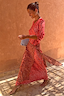 Spliced Deer Wrap Maxi Dress