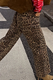Leopard Lucia Scallop Detail Jeans with scalloped back pockets and wide leg, styled for a London look.