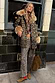 Leopard Barrel Jeans Petite in a barrel-leg silhouette styled with a faux-fur leopard coat for a London street style look.
