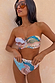 Morocco Bikini Top in a celestial patchwork print with sun motifs and gathered underwired cups.