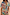 Thumbnail for Morocco Tie Front Top in a blue and rust patchwork celestial print, featuring a front-tie fastening.