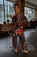 Thumbnail for Black Night Garden Barrel Jeans with a mixed print and voluminous silhouette, with annotations on the relaxed, cropped fit.