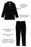 Black velvet Quinn blazer and trouser co-ord with sparkle studs, satin lining and stretch material.