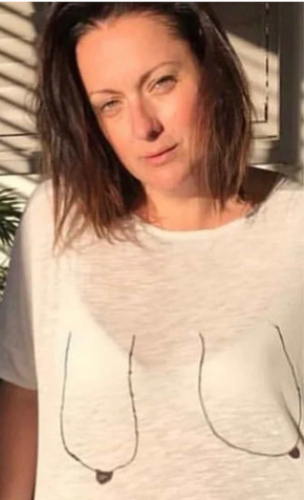 celeste barber's recreation of our boob t-shirt