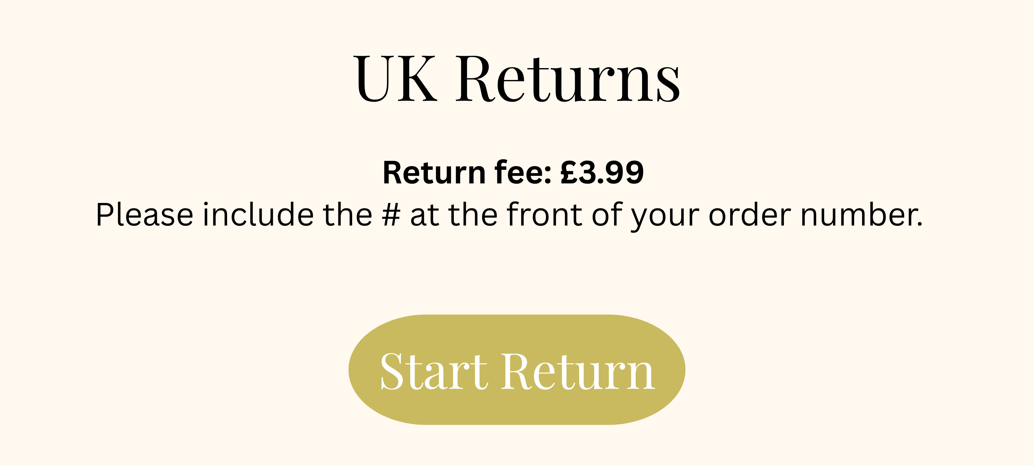 Never Fully Dressed - Returns Help and Questions