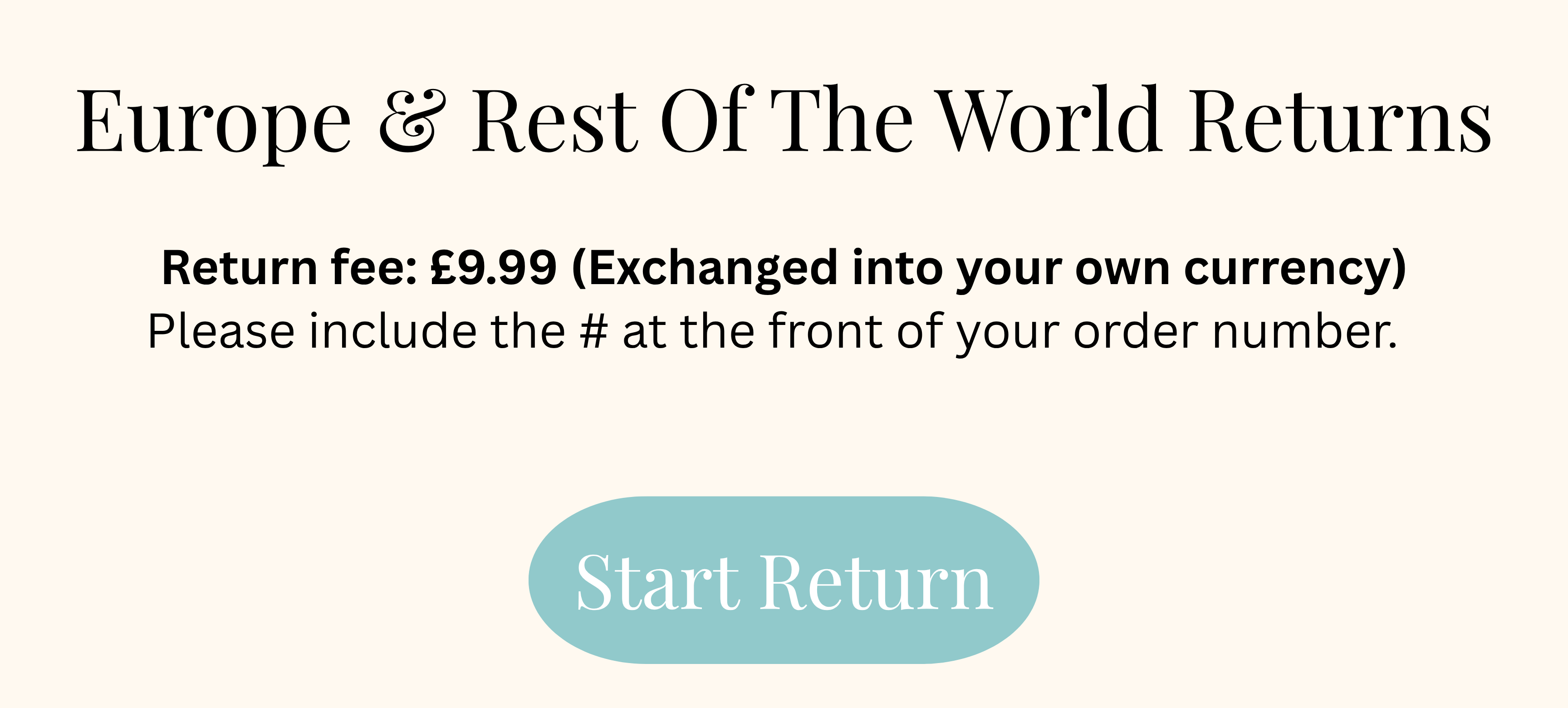 Never Fully Dressed - Returns Help and Questions