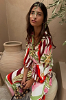 Cirque Miley Shirt with multicoloured stripes and sun motifs in a lightweight, oversized silhouette.