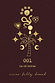 NFD Eau De Parfum 001 graphic featuring gold celestial icons and a palm tree on a dark brown background.
