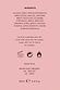 NFD Eau De Parfum 002 ingredient list and safety details on a soft pink background, made in the UK.