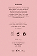 NFD Eau De Parfum 002 ingredient list and safety details on a soft pink background, made in the UK.