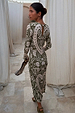 Olive Amara Plisse Gaia Midaxi Dress with a green floral heart print and textured pleated finish.