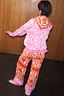 Red Bandana Wide Leg Trousers Petite in a knit paisley print with pink hems, styled as a matching co-ord.