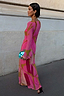 Thumbnail for Pink & Olive Abstract Aria Mesh Dress