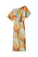Artist Tilly Dress in a multicoloured abstract print with a textured plissé finish and elasticated waist.