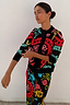Thumbnail for Black Amara Hollie Cardigan with iconic eye and heart motifs and button-up front, designed in London.