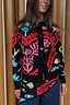 Thumbnail for Black Amara Hollie Cardigan designed in-house featuring heart and eye motifs with a button-up front.