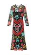 Black Amara Mesh Dress featuring a hand-painted heart and floral print with long sleeves in a stretchy mesh fabric.