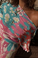 Animal Print Tilly Dress featuring silver metallic flecks on multicoloured plisse fabric with a one-shoulder design.