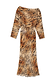 Thumbnail for Tiger print Animal Tilly Dress with a relaxed off-the-shoulder silhouette, long sleeves and elasticated cuffs.