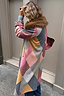 Argyle Wool Blend Long Coat