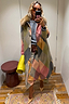 Argyle Wool Blend Long Coat