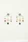 Gold plated Balearic Charm Earrings with iconic sun, bird, and blue eye motifs accented by semi-precious stones.