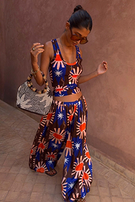 Chocolate and Blue Sun Trousers