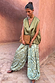 Green Diamond Print Balloon Trouser