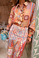Dolce Vita Freya pleated midi skirt in a tile patchwork print, styled as a co-ord with the matching vacation shirt.