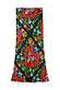 Black Amara Dorris Skirt featuring vibrant hand-painted heart and eye motifs in a relaxed midi silhouette.