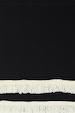 Black and Cream Fringe Jake Skirt detail showing the premium black knit fabric with rows of cream Western-style fringe.