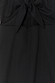 Black Cassie Dress detail showing the adjustable center tie bust in a heavy linen viscose blend.