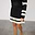 Black and Cream Fringe Jake Skirt in a weighty knit featuring a double fringed hem, styled as a co-ord.