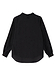 Back of the Black Miley Shirt showing blouson sleeves and an embroidered logo on the neck.