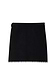 Thumbnail for Black Night Garden Mini Wrap Skirt with a pink blanket stitch hem and side wrap tie in a soft-touch knit.