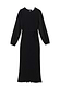 Thumbnail for Black Plisse Perrie Dress featuring sheer balloon sleeves, a textured pleated finish, and a tie-waist detail.