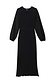 Thumbnail for Black Plisse Perrie Dress featuring sheer balloon sleeves and a keyhole back detail in a textured plisse finish.