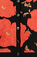 Black Poppy Cardigan detail featuring the iconic red poppy print on a black knit with dark button fastenings.