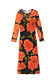 Thumbnail for Black Poppy Aria Mesh Dress with a red floral print, sheer long sleeves and an included black slip.