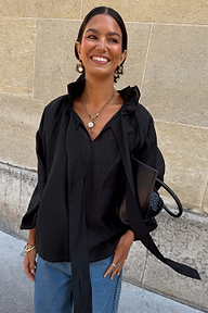Black Ruffle Shirt