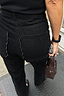 Thumbnail for Black Scallop Detail Jeans in structured denim featuring scalloped back pockets and an embroidered logo.