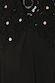 Black Crochet Shell Elodie Dress detail featuring gold shell charms on a crochet bodice and satin fabric.