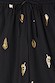 Black Shell Elissa Trousers detail showing the elasticated drawstring waist and metallic gold shell print.