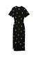 Thumbnail for Black Shell Midi Leia Dress featuring a gold shell print, short sleeves and a wrap tie waist.