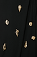 Thumbnail for Black Shell Midi Leia Dress detail featuring metallic gold shell prints on soft black jersey fabric.
