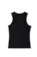 Black Sol Tank Top in a ribbed fabric featuring a subtle logo detail on the upper back.