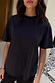 Thumbnail for Black cotton T-shirt designed in London featuring silver stud detailing around the neckline.