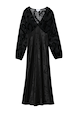 Black Swallow Romance Emma Dress with a devore velvet top and satin skirt, featuring swallow and star motifs.